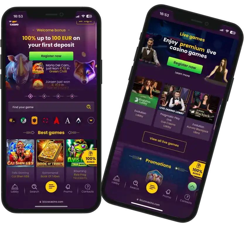 Bizzo Casino on mobile